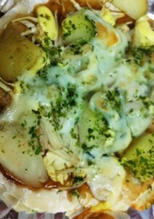 お好み焼き風ピザ-レシピのメイン写真