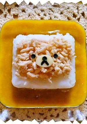 鶏挽肉でコリラックマ(離乳食中期〜)-レシピのメイン写真