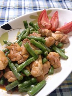 夏に!ピリッ いんげんと鶏肉の豆板醤炒め-レシピのメイン写真