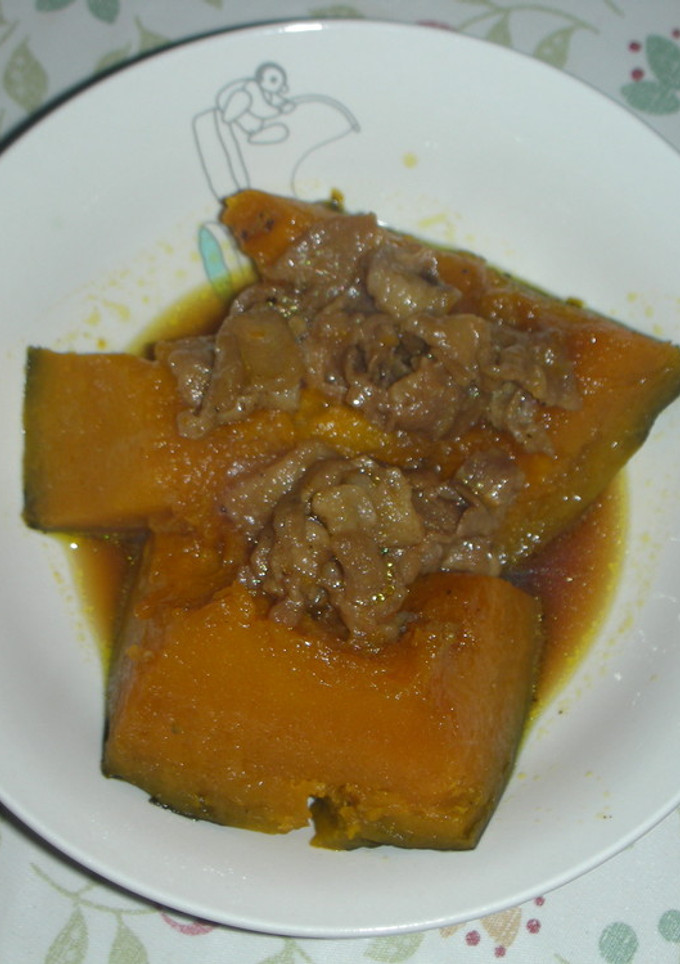 かぼちゃの煮つけwith豚肉-レシピのメイン写真
