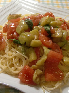 トマトとなすの冷製パスタ -レシピのメイン写真