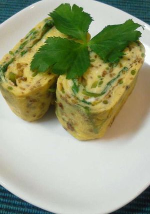 * 三つ葉入りのたまご焼き *-レシピのメイン写真