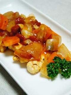 かじきと野菜のトマト煮-レシピのメイン写真