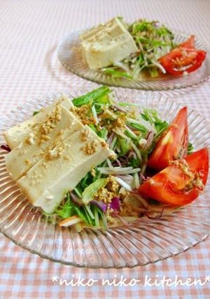 簡単♡豆腐とトマトの和風サラダ-レシピのメイン写真