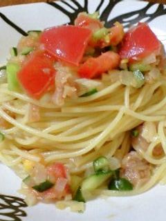 完熟トマトと生ハムの冷製パスタ-レシピのメイン写真