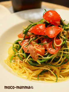 *おかひじきとトマトの冷製和風パスタ*-レシピのメイン写真