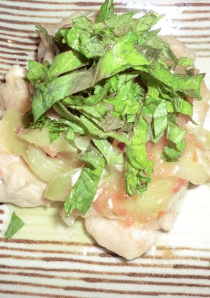 鶏肉となすの梅オイルがけ-レシピのメイン写真