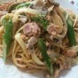 簡単☆鮭缶のクリームパスタ