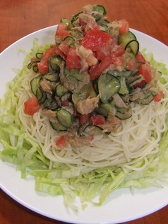ツナとトマトの冷製パスタ-レシピのメイン写真