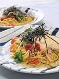 つる～んと冷たい♪長芋と梅のスパゲティー