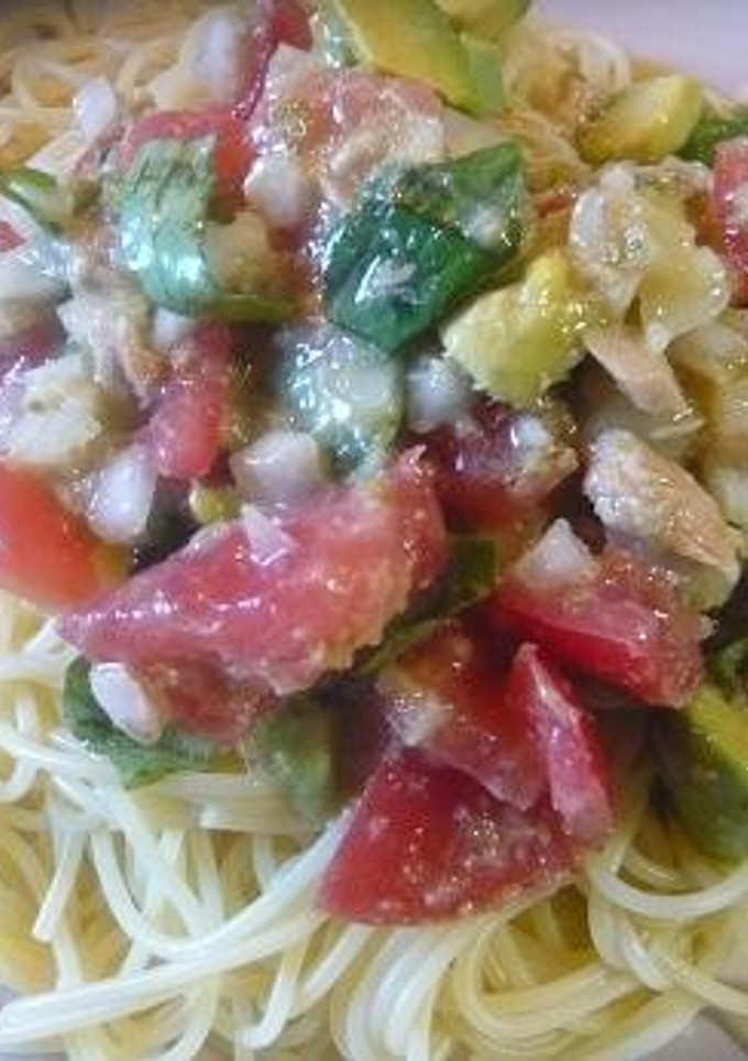 アボガドとトマトのパスタを柚子胡椒で～♪-レシピのメイン写真