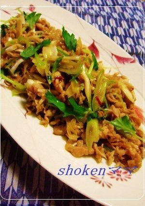 夏でも食欲up！豚肉と三つ葉の香味炒め♪-レシピのメイン写真