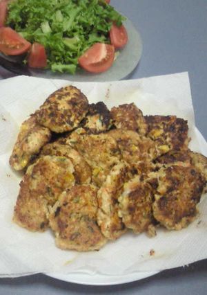豆腐とクリームコーンと野菜のフワフワ焼き-レシピのメイン写真