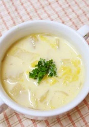 夏の！冷たい白菜のミルクカレースープ-レシピのメイン写真
