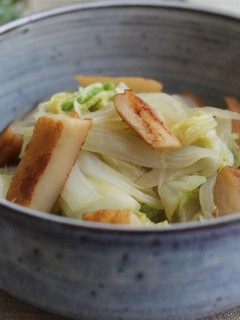 10分で♪玉ねぎとひら天と白菜の炒め煮-レシピのメイン写真