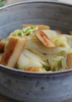 １０分で♪玉ねぎとひら天と白菜の炒め煮-レシピのメイン写真