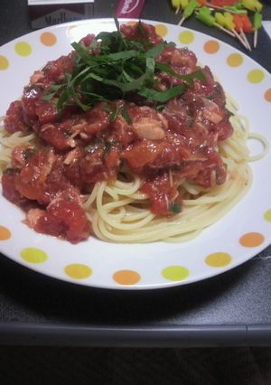 簡単さっぱり♪トマトと大葉の冷製パスタ-レシピのメイン写真