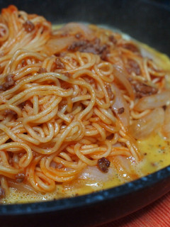 焼きそば麺の卵かけナポリタン!!-レシピのメイン写真