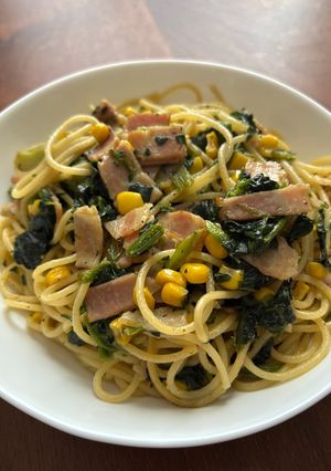 簡単ランチ！ほうれん草のバター醤油パスタ-レシピのメイン写真