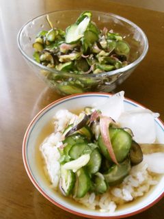 夏野菜で簡単冷茶漬け-レシピのメイン写真