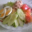 夏の休日ランチに☆お手軽冷製サラダスパ
