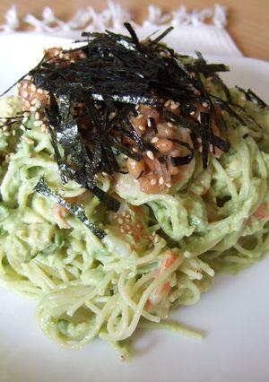 私だけの♪アボエビパスタ納豆のせ♡＾＾♡-レシピのメイン写真