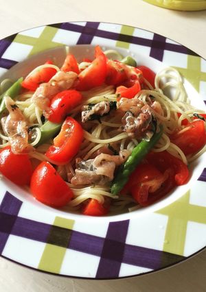 ❤生ハムとトマトの具沢山冷製パスタ❤-レシピのメイン写真