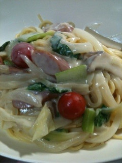 冷蔵庫の野菜で豆乳クリームパスタ-レシピのメイン写真