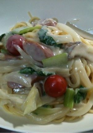 冷蔵庫の野菜で豆乳クリームパスタ-レシピのメイン写真