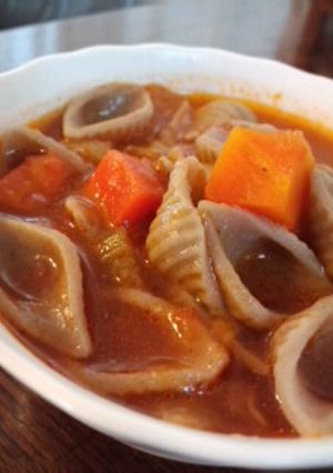 お蕎麦のパスタ☆ミネストローネ-レシピのメイン写真