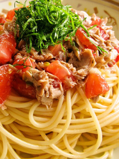 ツナとトマトの冷製パスタ♪-レシピのメイン写真