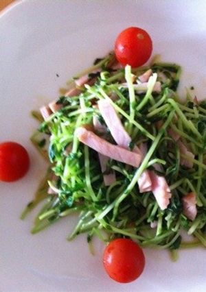 豆苗とハムのポン-レシピのメイン写真