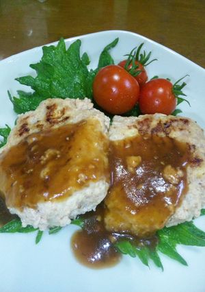 さっぱり梅ソースのヘルシー豆腐ハンバーグ-レシピのメイン写真