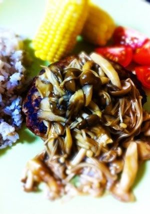 ハンバーグ 『簡単きのこソース』♛-レシピのメイン写真