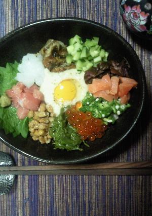 夏バテ防止★ばくだんネバネバ緑玄米丼-レシピのメイン写真