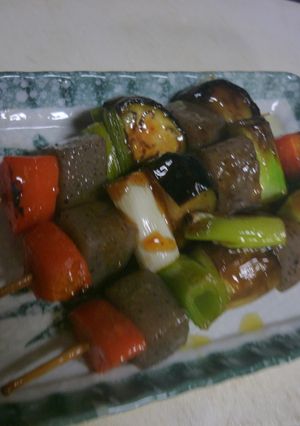 茄子とコンニャクの甘味噌串焼き-レシピのメイン写真
