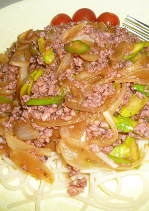具沢山☆イカそぼろあんのパスタ（和風）-レシピのメイン写真