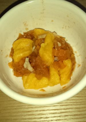 離乳食 南瓜ﾆｮｯｷ(ﾄﾏﾄｿｰｽ)-レシピのメイン写真