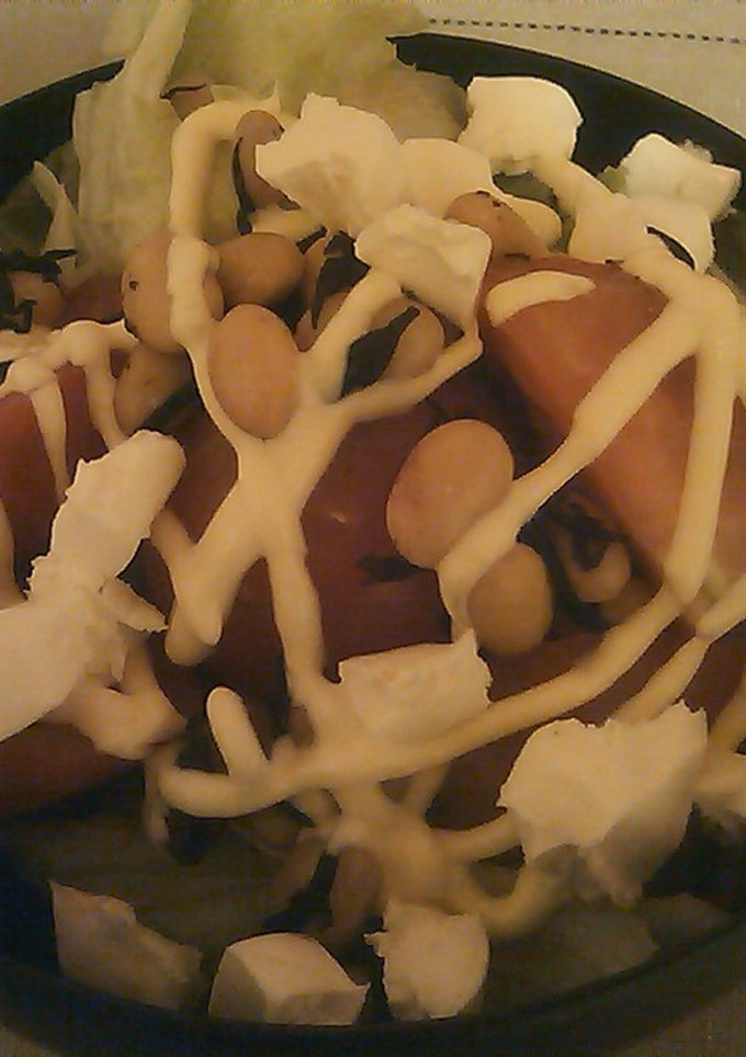 煮豆とトマトとレタスのマヨチーズサラダ-レシピのメイン写真