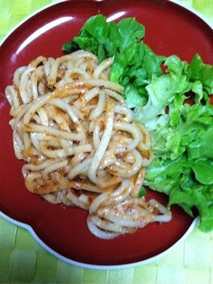 買ったうどんの玉で、簡単食べるラー油麺-レシピのメイン写真