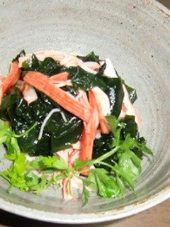 海からのサラダと生わかめを餃子のたれで-レシピのメイン写真