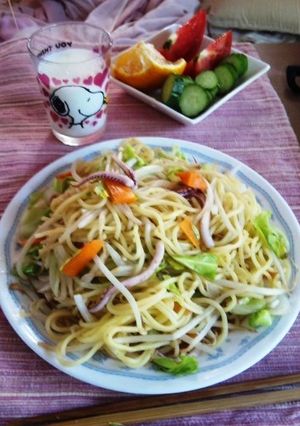 電子レンジで5分、いか焼きそば。-レシピのメイン写真