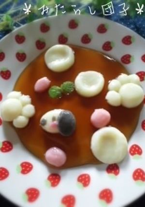 豆腐で☆キャラ白玉団子♪-レシピのメイン写真