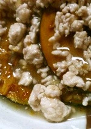 かぼちゃステーキ♪鶏そぼろあんかけソース-レシピのメイン写真