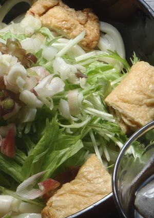 ★水菜でかさまし冷やしきつねうどん☆-レシピのメイン写真