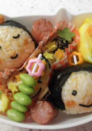 七夕さま　おりひめ＆ひこぼし幼稚園弁当-レシピのメイン写真