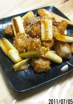 豚ヒレと長ネギで酢豚風。-レシピのメイン写真