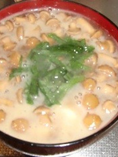 いつものなめこの味噌汁を大葉で夏仕様-レシピのメイン写真