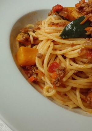 ＊かぼちゃのミートソーススパゲティー＊-レシピのメイン写真