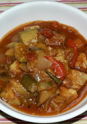角切り豚バラ肉と夏野菜のトマトシチュー-レシピのメイン写真